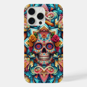 Ingewikkelde patronen Suikerschedel iPhone 15 Pro Max Case