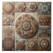 Ingewikkelde patronen van aardse Tegel Tegeltje (Voorkant)