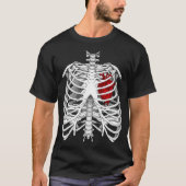Ingewikkelde ribbenkast en hart illustratie t-shirt (Voorkant)