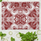 Ingewikkelde Robins Bird Mandala met de hand getek Theedoek (Gevouwen)