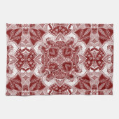 Ingewikkelde Robins Bird Mandala met de hand getek Theedoek (Horizontaal)