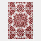 Ingewikkelde Robins Bird Mandala met de hand getek Theedoek (Verticaal)