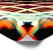 Ingewikkelde Rode Beige Geometrische Web Mandala A Poster (Hoek)