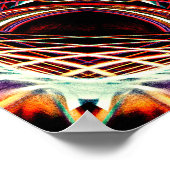 Ingewikkelde rode beige geometrische web mandala k poster (Hoek)