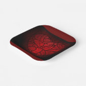 Ingewikkelde rode mandala hart romantische boho pa papieren bordje (Gebogen)