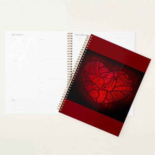 Ingewikkelde rode mandala hart romantische boho pa planner