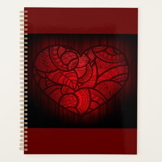Ingewikkelde rode mandala hart romantische boho pa planner (Voorkant)