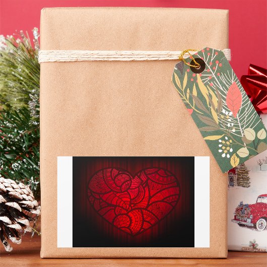 Ingewikkelde rode mandala hart romantische boho pa rechthoekige sticker