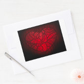 Ingewikkelde rode mandala hart romantische boho pa rechthoekige sticker