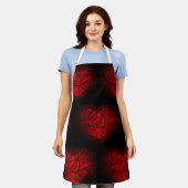 Ingewikkelde rode mandala hart romantische boho pa schort (Gedragen)