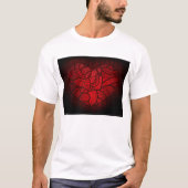 Ingewikkelde rode mandala hart romantische boho pa t-shirt (Voorkant)