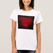 Ingewikkelde rode mandala hart romantische boho pa t-shirt (Voorkant)
