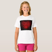 Ingewikkelde rode mandala hart romantische boho pa t-shirt (Voorkant volledig)