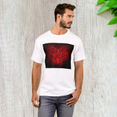 Ingewikkelde rode mandala hart romantische boho pa t-shirt