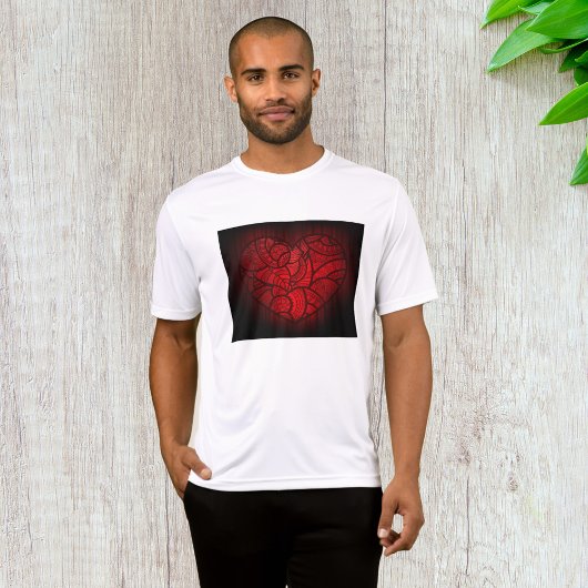Ingewikkelde rode mandala hart romantische boho pa t-shirt