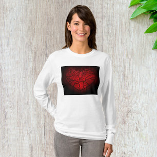 Ingewikkelde rode mandala hart romantische boho pa t-shirt