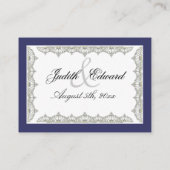 Ingewikkelde Royal Tiara Border Wedding Place kaar Plaatskaartje (Achterkant)