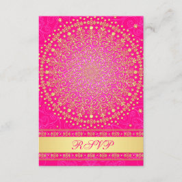 Ingewikkelde Roze, Gouden Krullen Huwelijks RSVP K Kaartje