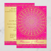 Ingewikkelde roze gouden rollen sterren bruiloft u kaart (Voorkant / Achterkant)