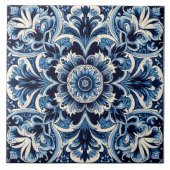 Ingewikkelde rustieke Indigo Blue Azulejo Tegel on Tegeltje (Voorkant)