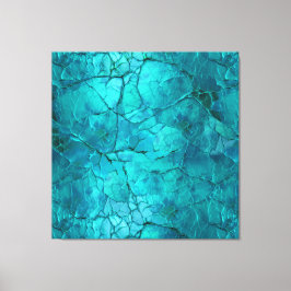 Ingewikkelde scheuren, lijnen in Blauwgroen en tur Canvas Afdruk