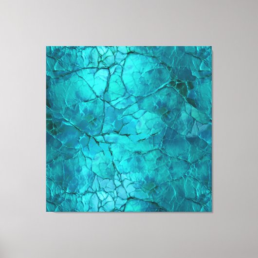 Ingewikkelde scheuren, lijnen in Blauwgroen en tur Canvas Afdruk (Voorkant)