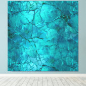 Ingewikkelde scheuren, lijnen in Blauwgroen en tur Canvas Afdruk (Insitu (Houten vloer))