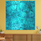 Ingewikkelde scheuren, lijnen in Blauwgroen en tur Canvas Afdruk (Insitu (Woonkamer))