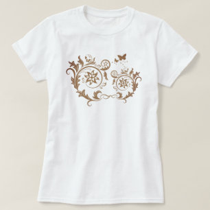 Ingewikkelde Sierlijke Bloemrijke Mandala Spiraal T-shirt