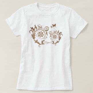 Ingewikkelde Sierlijke Bloemrijke Mandala Spiraal T-shirt