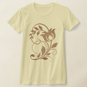 Ingewikkelde Sierlijke Botanische Tulp Bloem Ontwe T-shirt