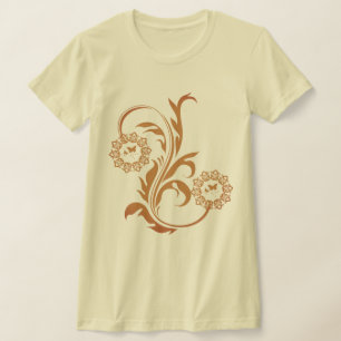 Ingewikkelde Sierlijke Mandala Bloem en Vlinders T-shirt