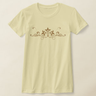 Ingewikkelde Sierlijke Symmetrische Bloemige Krul T-shirt