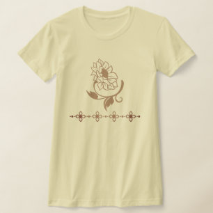 Ingewikkelde Sierlijke Zonnebloem en Bloemige Sche T-shirt