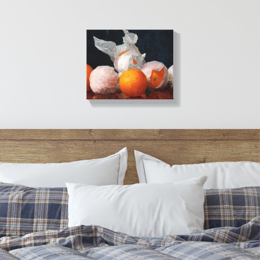 Ingewikkelde Sinaasappels van William Joseph McClo Canvas Afdruk (Insitu (Slaapkamer))