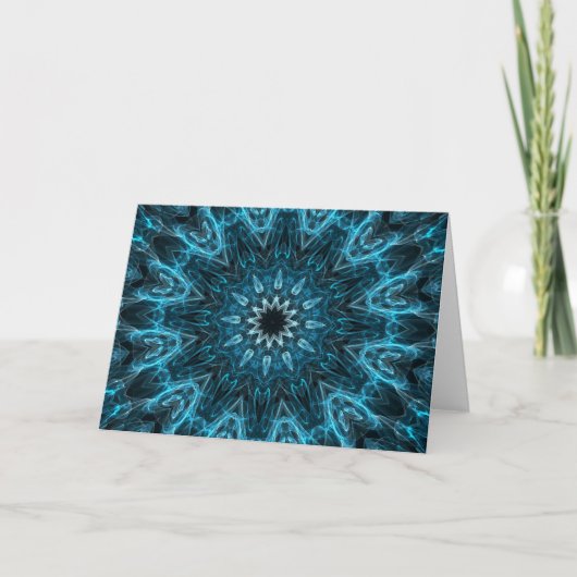 ingewikkelde sneeuwvlok feestdagen kaart (Voorkant)