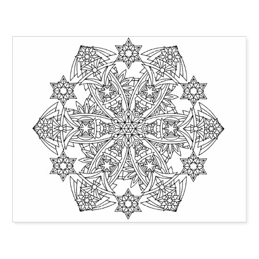 Ingewikkelde sneeuwvlok ontwerp reus rubberen stem rubberstempel (Afrduk)