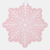Ingewikkelde Sneeuwvlokken op Roze Kerstmis Ornament Kaart (Voorkant)