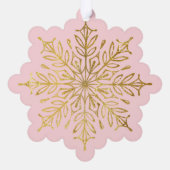 Ingewikkelde Sneeuwvlokken op Roze Kerstmis Ornament Kaart (Achterkant)