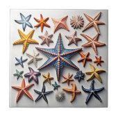 Ingewikkelde Starfish Line Art Tegeltje (Voorkant)