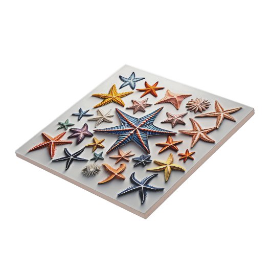 Ingewikkelde Starfish Line Art Tegeltje (Zijkant)