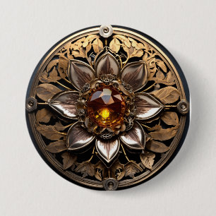Ingewikkelde Steampunk Gears en Mechanismen in Mul Ronde Button 7,6 Cm