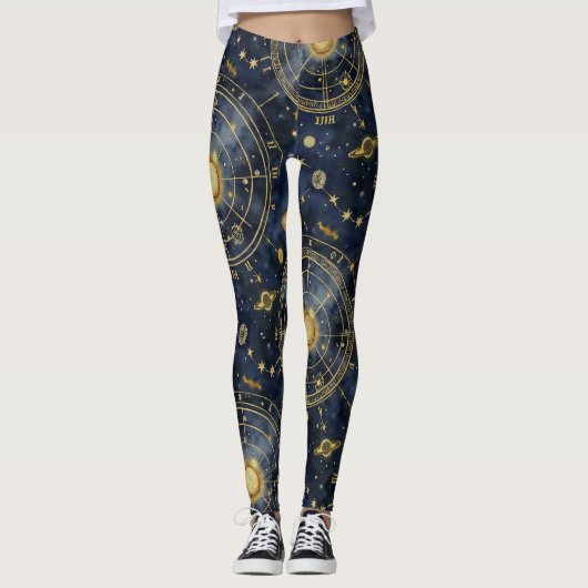 Ingewikkelde sterrenhemel kaarten Galaxy Leggings (Voorkant)