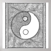 Ingewikkelde Symmetrische Kleurplaat: Yin Yang