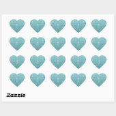 Ingewikkelde Turquoise Bloemendamask Hart Sticker (Vel)