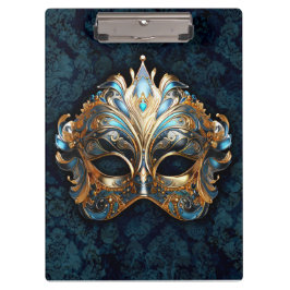 Ingewikkelde turquoise en gouden masker klembord