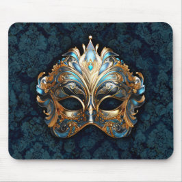 Ingewikkelde turquoise en gouden masker muismat