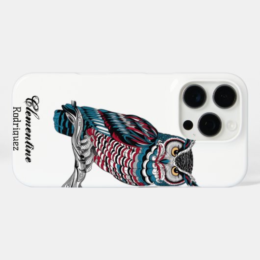 Ingewikkelde Uil houtsnijwerk Case-Mate iPhone Case (Achterkant (horizontaal))