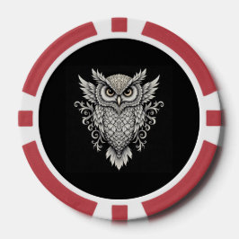ingewikkelde uil-mandala poker chips