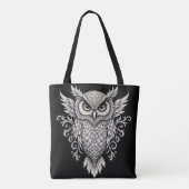 ingewikkelde uil-mandala tote bag (Achterkant)
